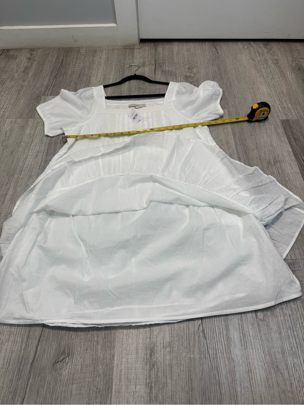 Loft Women's Dress White Midi Cotton NWT Size L Puff  Sleeve - Picture 10 of 10